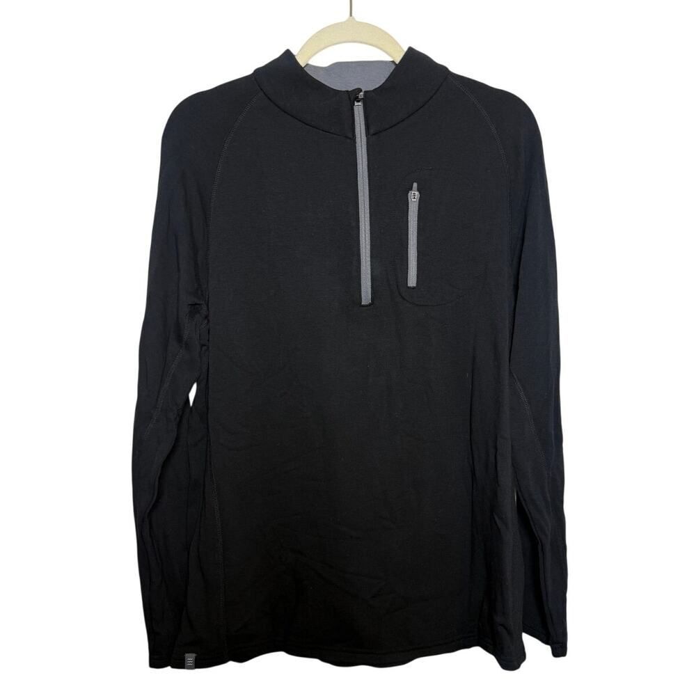 Free Fly Black Fleece Lined Quarter Zip Pullover Men’s Sz. L